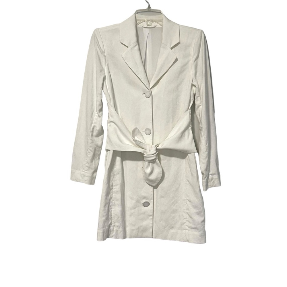 & Other Stories White Linen Blazer Dress Size EU 36 Minimalist‎ Old Money